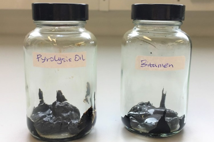 The bio-bitumen is created by pyrolysis