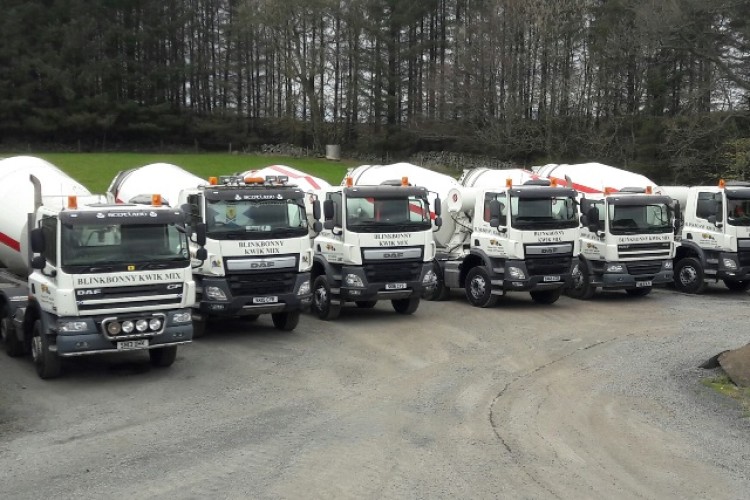 Blinkbonny has a fleet of concrete mixer trucks