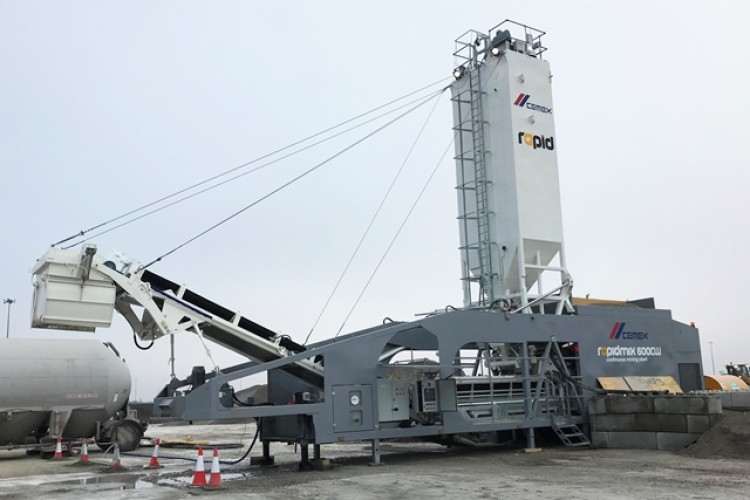 Cemex's Rapidmix 600CW mobile continuous concrete mixing plant