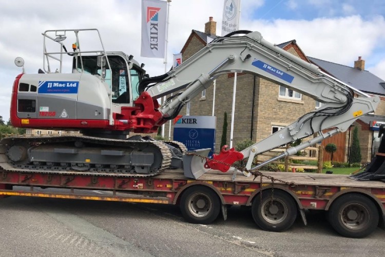 JJMac's new Takeuchi TB2150 arrives on site in Raunds