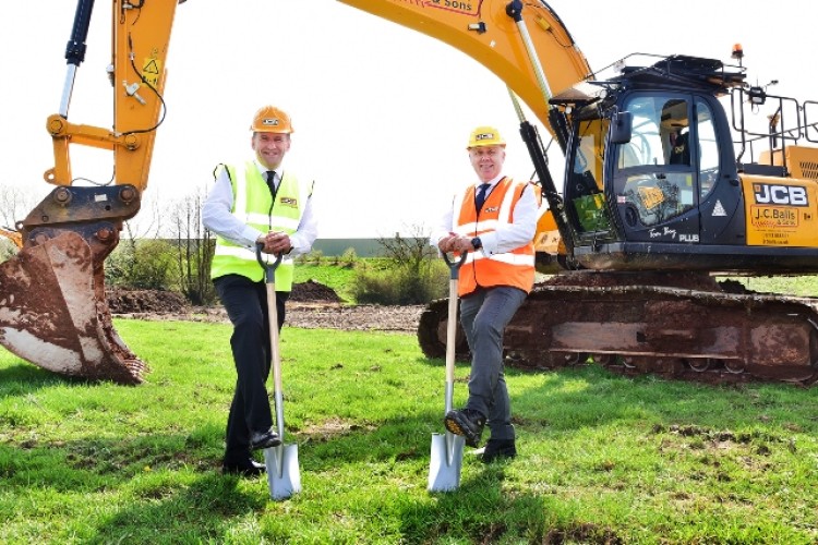 JCB chief executive Graeme Macdonald and chief operating officer Mark Turner at the site of the new JCB Cab Systems plant in Uttoxeter