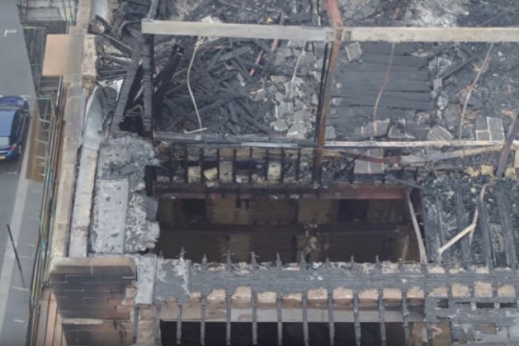 Drone footage revealed the extent of the fire in 2018