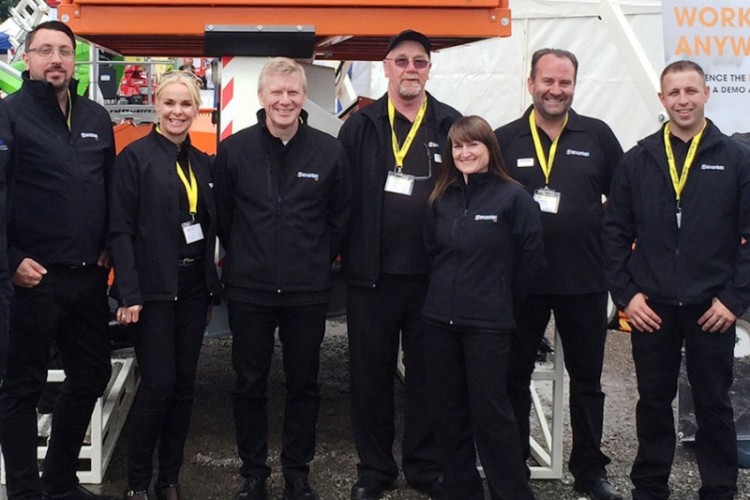 The Snorkel UK team, from left, Chris Bennett, Linda Betts, Andrew Fishburn, Trevor Williamson (aftersales support manager), Lisa Killala, Alistair Jordan and Jim Martyr (southeast area sales manager)