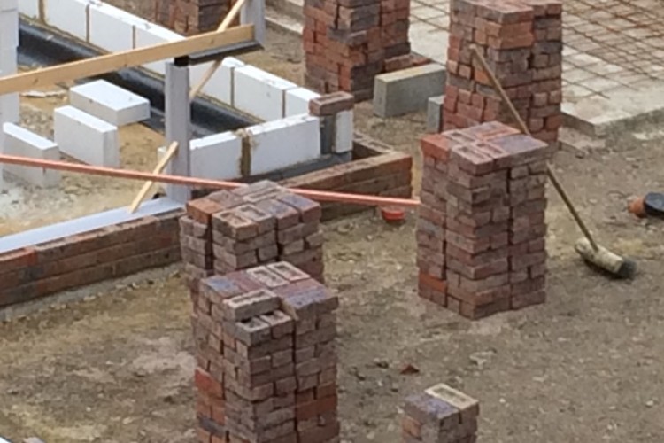 Bricks are readily availabe but the supply of some other materials remains tricky