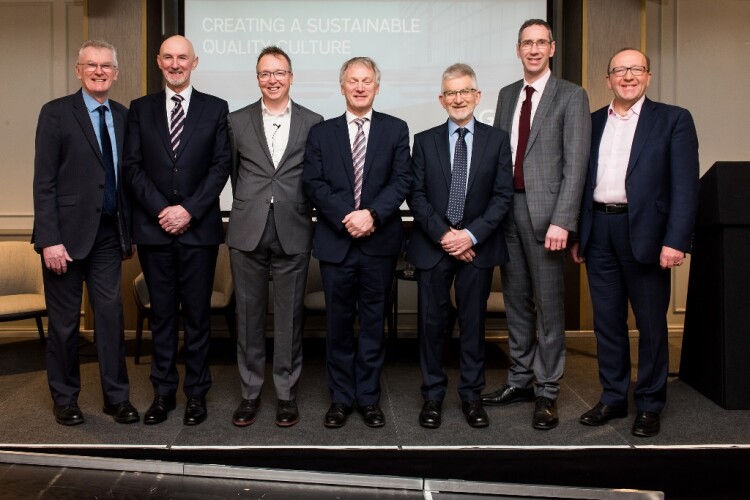 The CQIC launch team (left to right) Colin Campbell, Cliff Smith, Iain Kent, Ivan McKee MSP, Ron Fraser, Peter Reekie and Colin Proctor