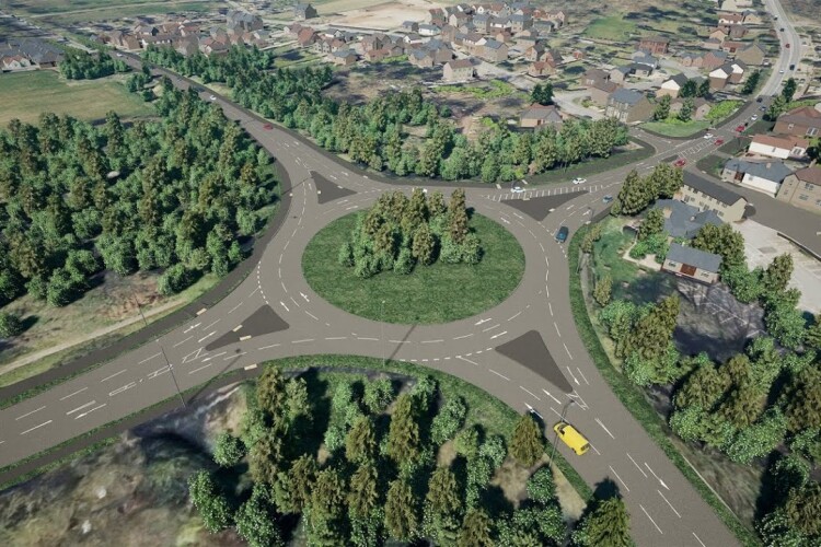 Rendering of the revamped Clophill roundabout