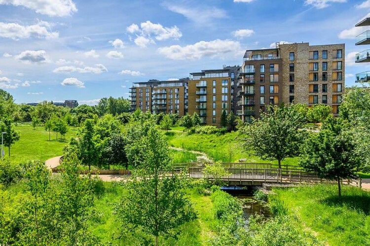 Kidbrooke Village is being developed in London by Berkeley Homes with meadows and wetland to achieve a biodiversity net gain