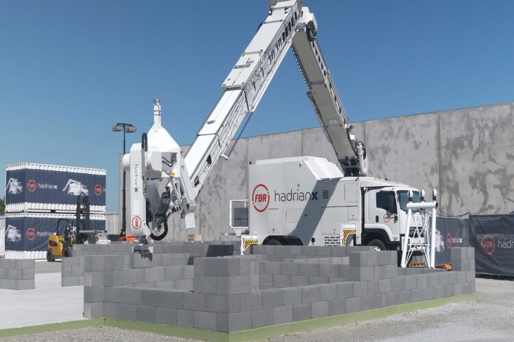 A prototype Hadrian bricklayer. FBR is not releasing up-to-date photos of the robot. 