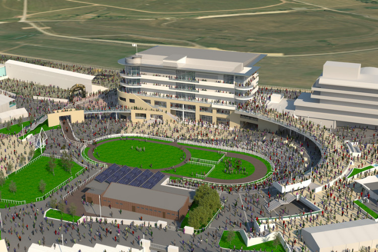 The parade ring will have an elevated walkway and viewing area