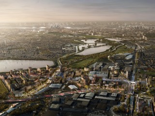 CGI of the Meridian Water masterplan, looking south (Image: Karakusevic Carson Architects)