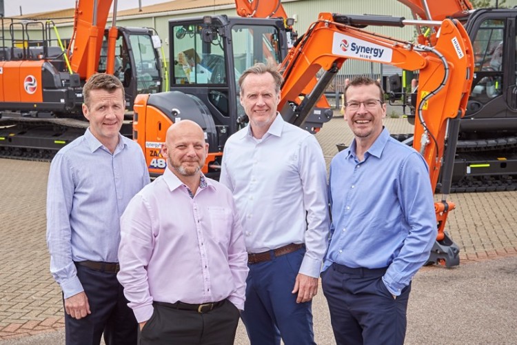 Left to right are Synergy Hire joint MD Anthony Fitzpatrick, head of business development, Dean Hardy, joint MD John Fitzpatrick and operations director Garry Orr 