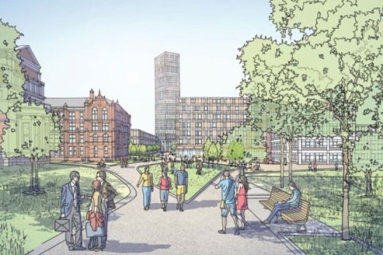 Artist's impression within the Salford Crescent prospectus