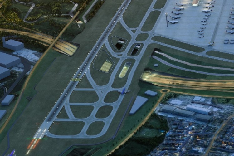 The new third runway will be built across the M25 motorway
