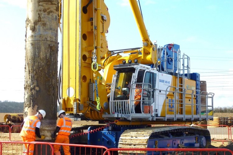 Bauer's BG 45 PremiumLine rotary drilling rig 