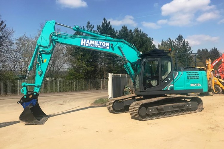 One of Hamliton's new Kobelco excavators