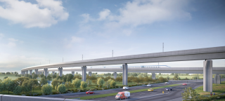 Artist's impression of the Water Orton Viaducts