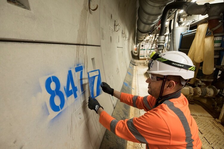 Tunnel lining ring number 847 is completed