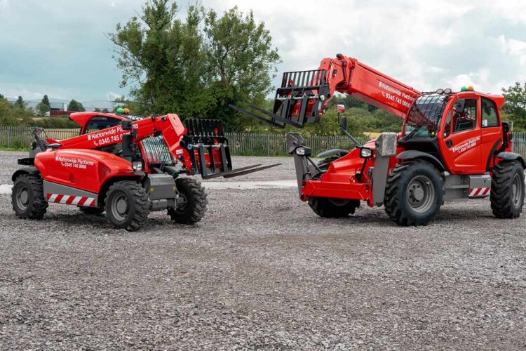 Two of Nationwide Platforms' new Manitou telehandlers