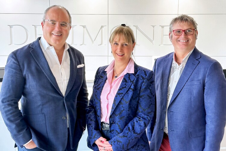 Stephen DeSimone (left) with Deborah and Darren Paine [image courtesy of DeSimone Consulting Engineering]