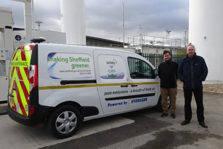 Streets Ahead environment manager Tom Cullingford and Stephen Tindall from Arcola Energy 