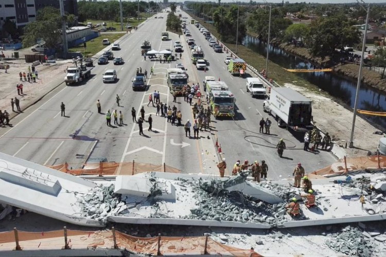 photos of the collapse by Miami-Dade Fire Rescue  
