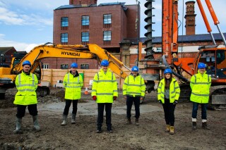 Shown on site are (left to right) Tom Shaw (BAM), Steve White (BAM), Nick Lee (CEG), John Phillips (BAM), Gabriela Williams (BAM) and Tony Armstrong (CEG)