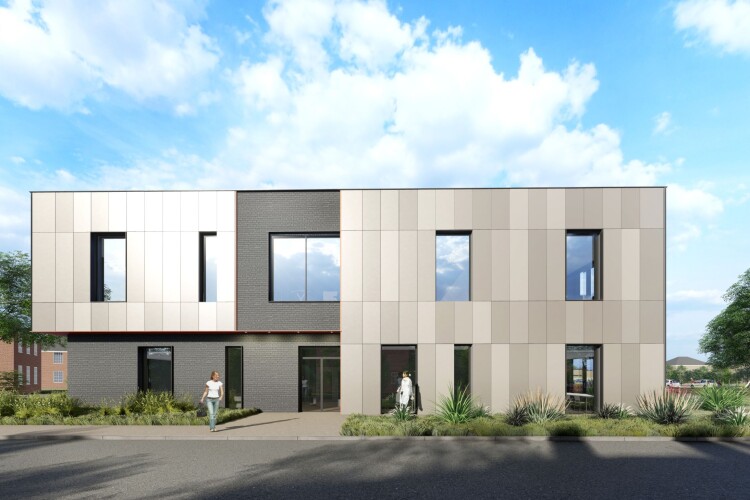 CGI of the East Lindsey District Council building, designed by Bond Bryan.