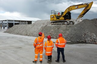 Veolia is producing secondary aggregate by processing ash from a nearby waste incinerator