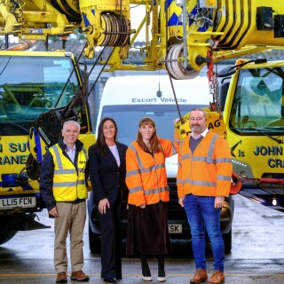 Left to right are David Smith of the CPA, Hayley Sutch, Angela Rayner and Sutch sales director Paul Parry 