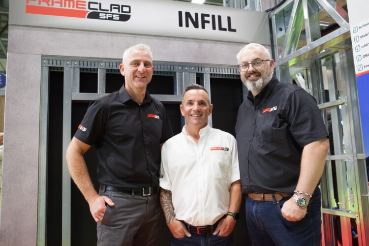 New owners Nicholas Teagle (left) and Martin Jamieson (right) with Frameclad founder Mark Munns (centre) 