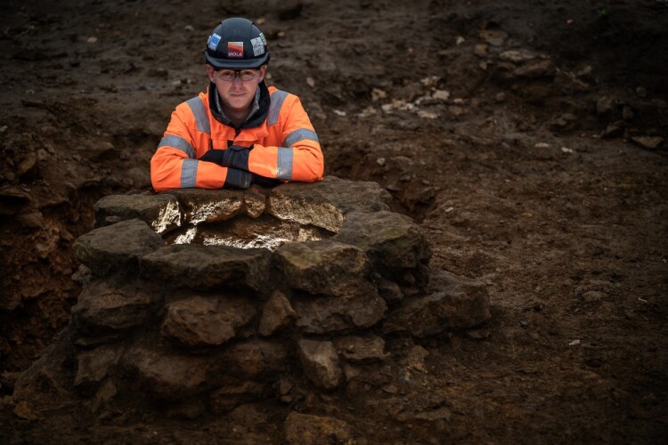 A Roman well uncovered during the archaeological excavation for HS2