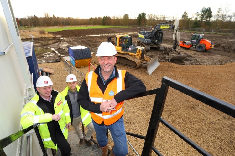 Tynexe Commercial director Mike Clark (front) with Brims Construction project manager Peter Reek (right) and site manager David Tait