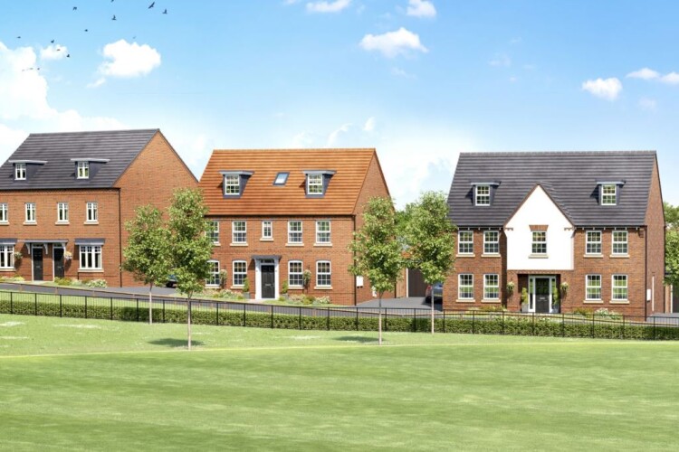 CGI of homes to built for Thorpebury-in-the-Limes