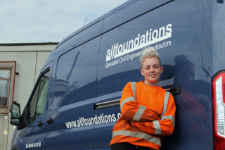 All foundations' Amy Leask thinks she may be the only female piler in the UK