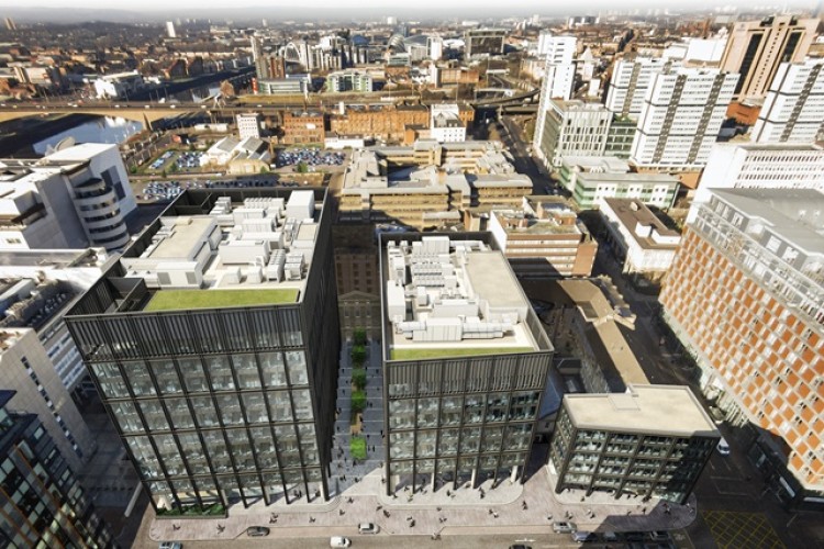 CGI of the new office blocks at Atlantic Square, Glasgow