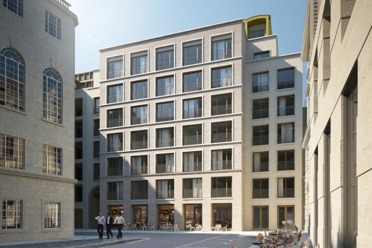 The Barts Square redevelopment in West Smithfield includes 236 apartments, 230,000 sq ft of office space across two buildings and 23,000 sq ft of retail/restaurant use