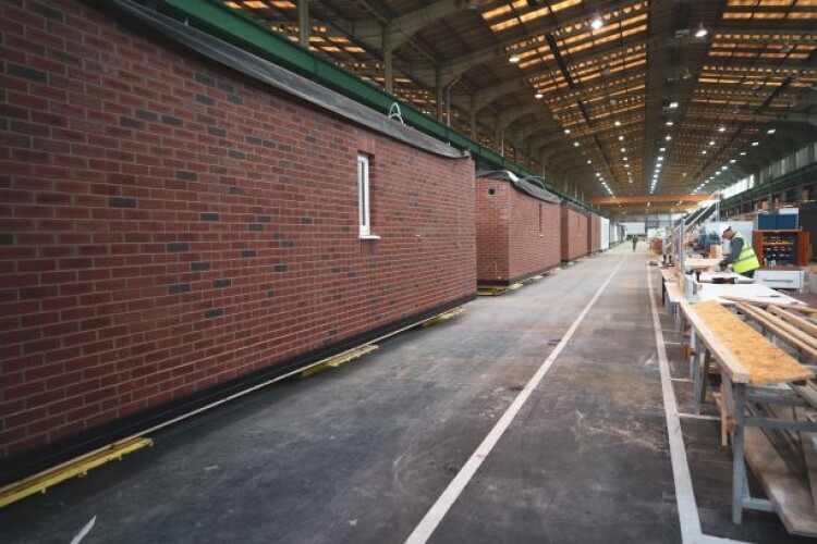  Ilk's prefabricated houses under construction in its factory