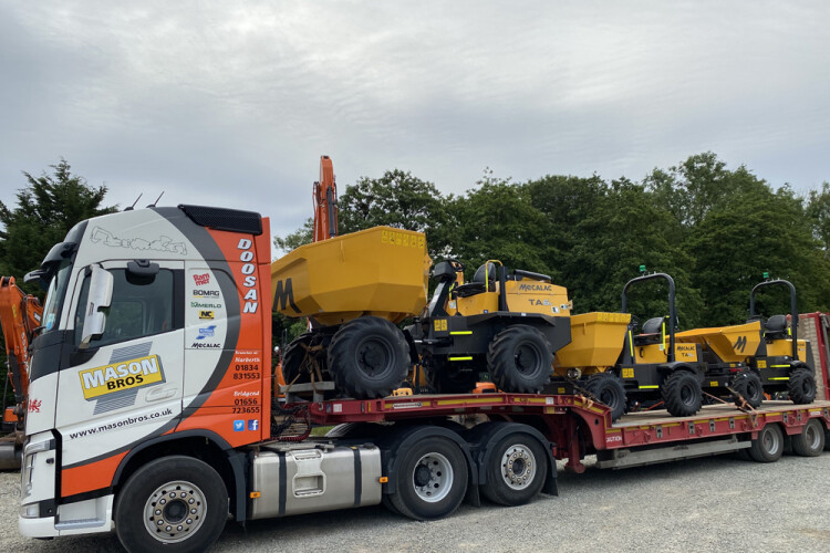 Mecalac dumpers delivered by Mason Bros