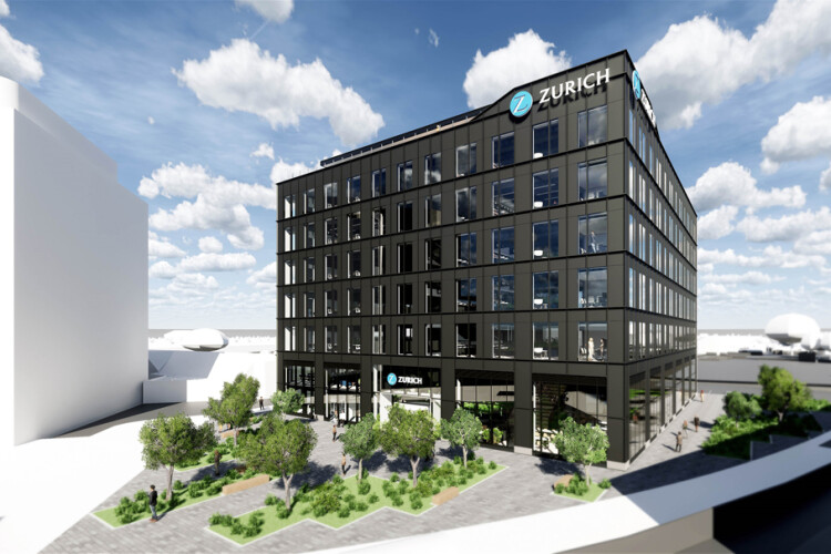 Artist's impression of Zurich Insurance's new Swindon office, to be built by Skanska