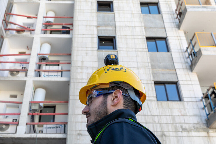 The camera on the hard hat sees everything. Buildots' technology does the rest