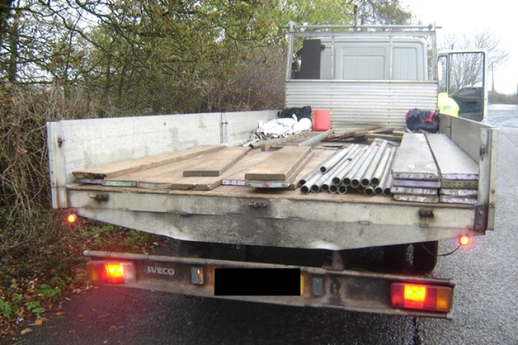 One of the vehicles issued with a fixed penalty for a dangerous load