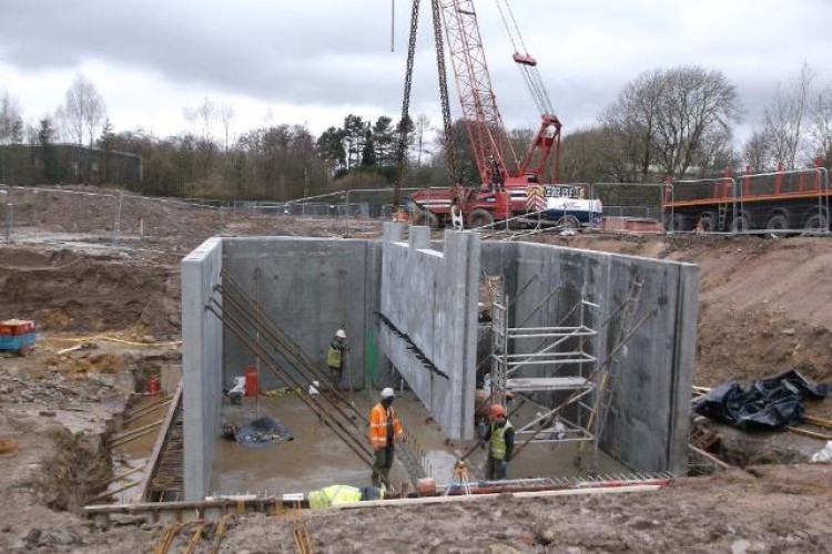 A precast combined sewage overflow is installed