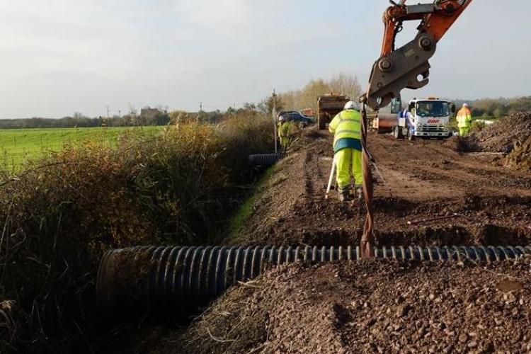 The Ridgistorm-XL system is buried underneath the road at intervals 