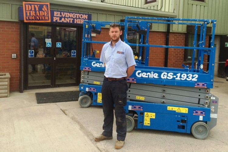  Tim Garland of Elvington Plant Hire with his Genie scissors