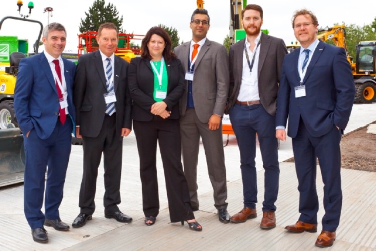 Left to right are: Rob Lynch of L Lynch; Andy Berry of Fortel; Jackie Cuthbert, A-Plant; Sat Nijjer, Fortel; Patrick Flannery, P Flannery Plant Hire; Dave Harris, A-Plant.