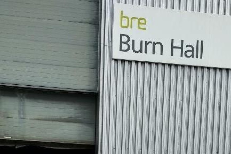 Tests are being conducted in BRE's Burn Hall