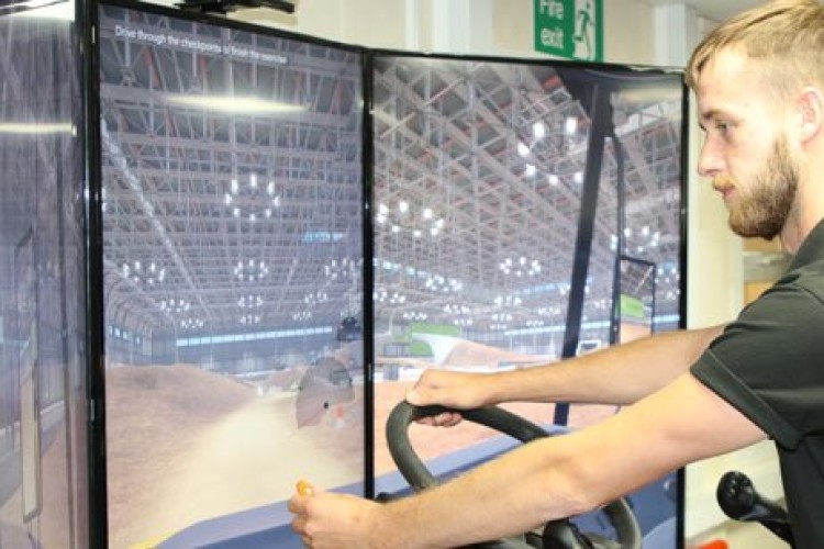 Apprentice Josh Missin practices on one of the CITB's new simulators