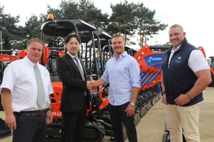 From left to right are Paul Mahoney of Lister Wilder, Shinsuke Kamada of Kubota, Michael Flemming of Standard Plant and Geoff Smith of Kubota UK