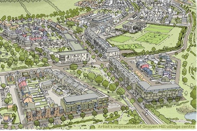 Graven image &ndash; artist's impression of the new village