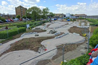 The crazy golf course is taking shape